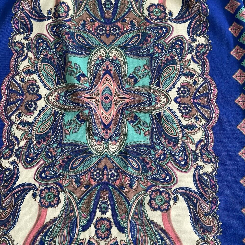 NWT Renee C.‎ Alexia Print Blue Graphic Pencil Skirt Strech Sz Small - Picture 3 of 7